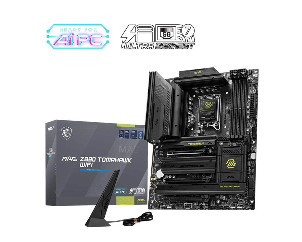 Msi Mag Z890 Tomahawk Wifi 1851p Ddr5 Ses Glan Dp/Hdmi Sata3 Usb3.2 Atx