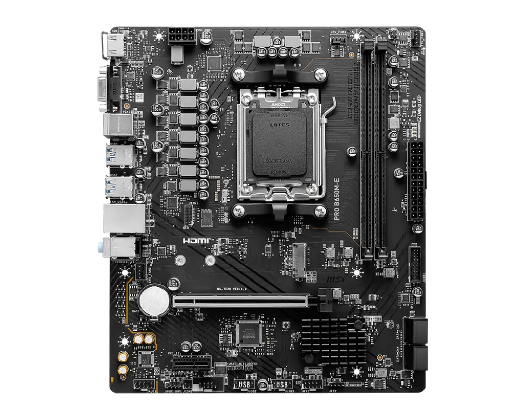 Msi Pro B650M-E Am5 Ddr5 Ses Glan Hdmi/Vga Sata3 Usb3.2 Matx