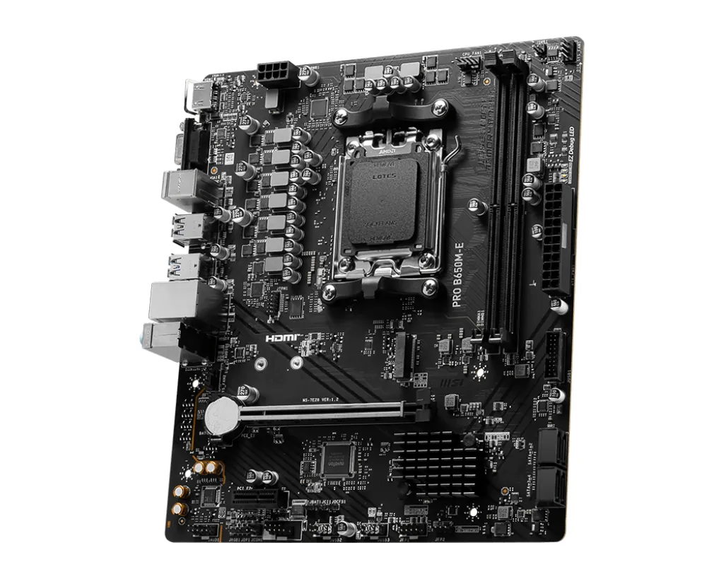 Msi Pro B650M-E Am5 Ddr5 Ses Glan Hdmi/Vga Sata3 Usb3.2 Matx