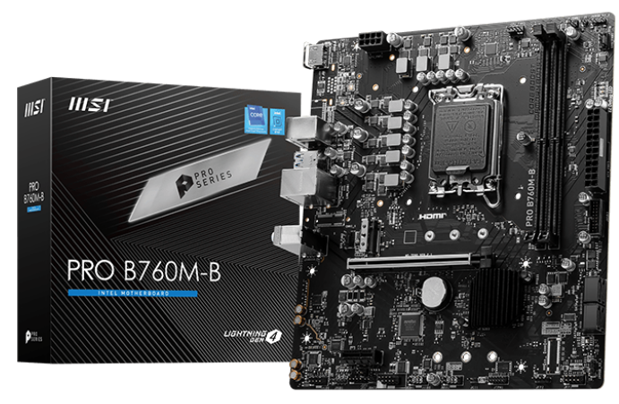 MSI Pro B760M-B 1700P DDR4 Ses GLAN HDMI SATA3 USB3.2 mATX