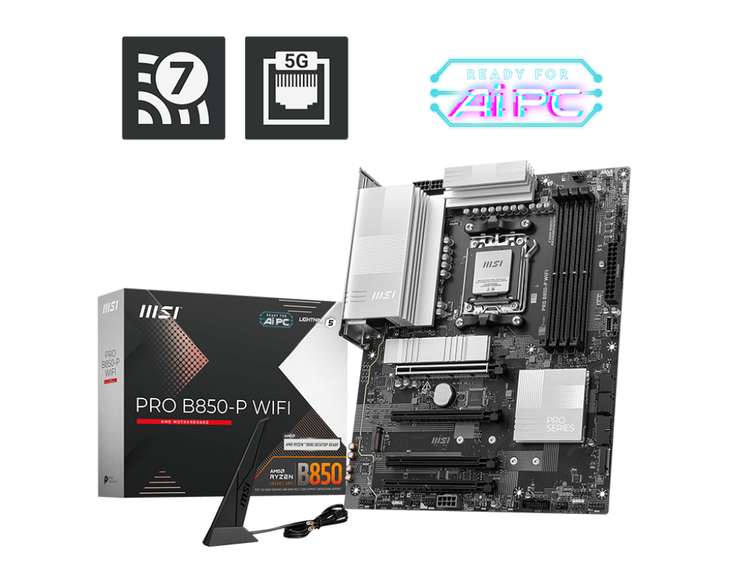 Msi Pro B850-P WiFi AM5 DDR5 Ses GLan HDMI Sata3 Usb3.2 Atx