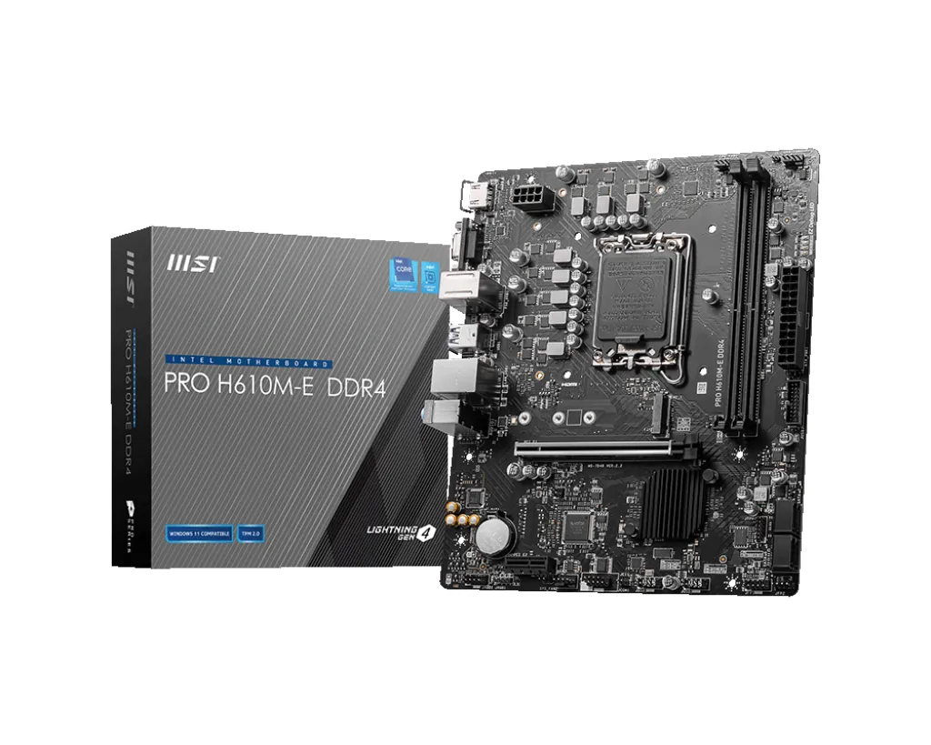 MSI Pro H610M-E DDR4 1700P DDR4 Ses GLAN HDMI/VGA SATA3 USB3.2 mATX