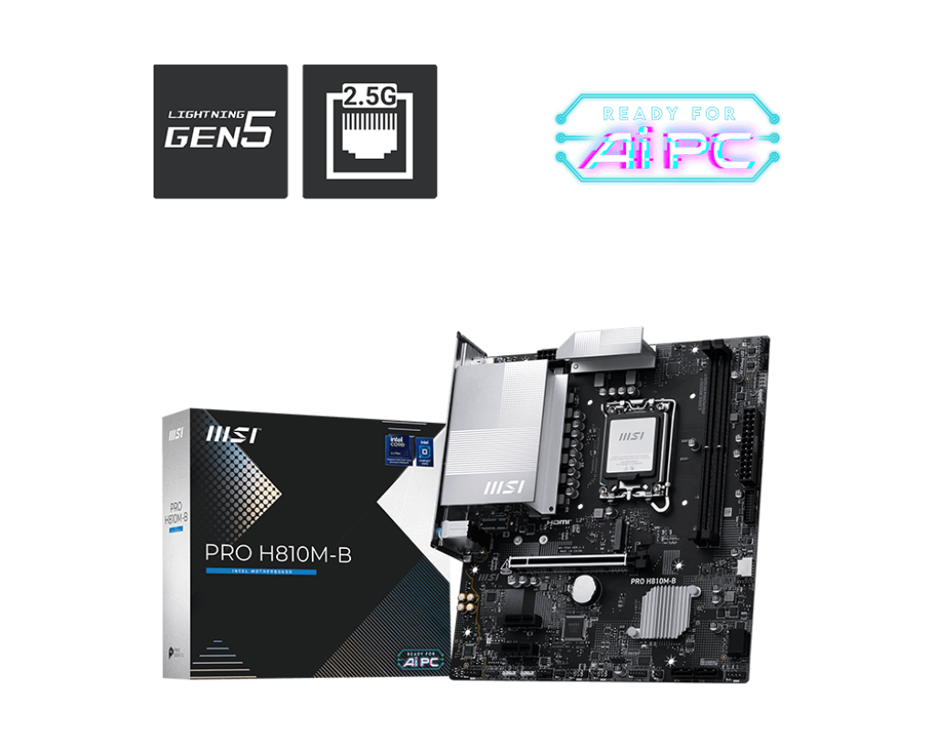Msi Pro H810M-B 1851P DDR5 Ses GLAN DP/HDMI/USB SATA3 USB3.2 mATX