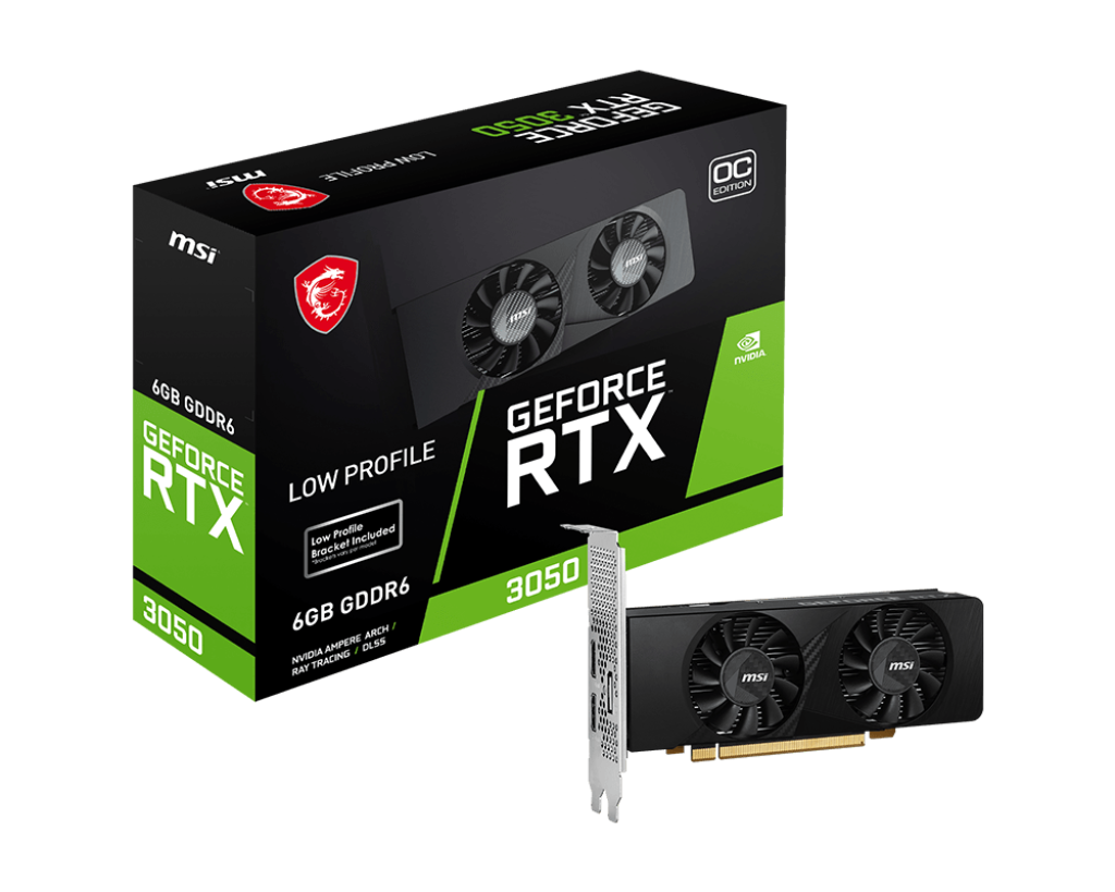 MSI Rtx3050 6GB GDDR6 96Bit DP/2xHDMI (GeForce Rtx 3050 Lp 6G OC)