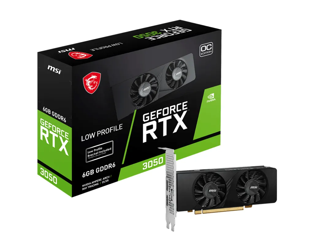 MSI Rtx3050 6GB GDDR6 96Bit DP/2xHDMI (GeForce Rtx 3050 Lp 6G OC)