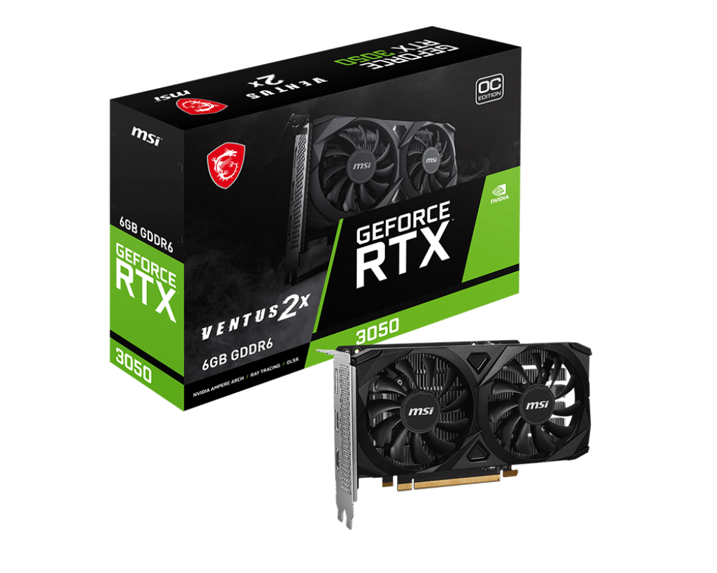 Msi Rtx3050 6Gb Gddr6 96Bit Dp/2xhdmi (Rtx 3050 Ventus 2X E 6G Oc)