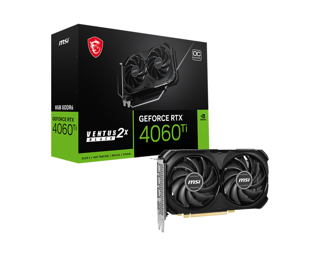 Msi Rtx4060ti 8gb Gddr6 128bit 3xdp/hdmi (Rtx 4060 Ti Ventus 2x Black 8g Oc)