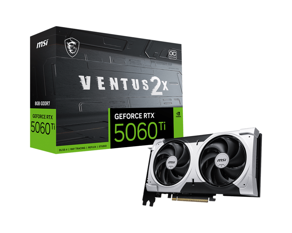 MSI Rtx5060-Ti 8Gb Gddr7 128Bit 3xDp/Hdmi (Rtx 5060 Ti 8G Ventus 2X Oc Plus)
