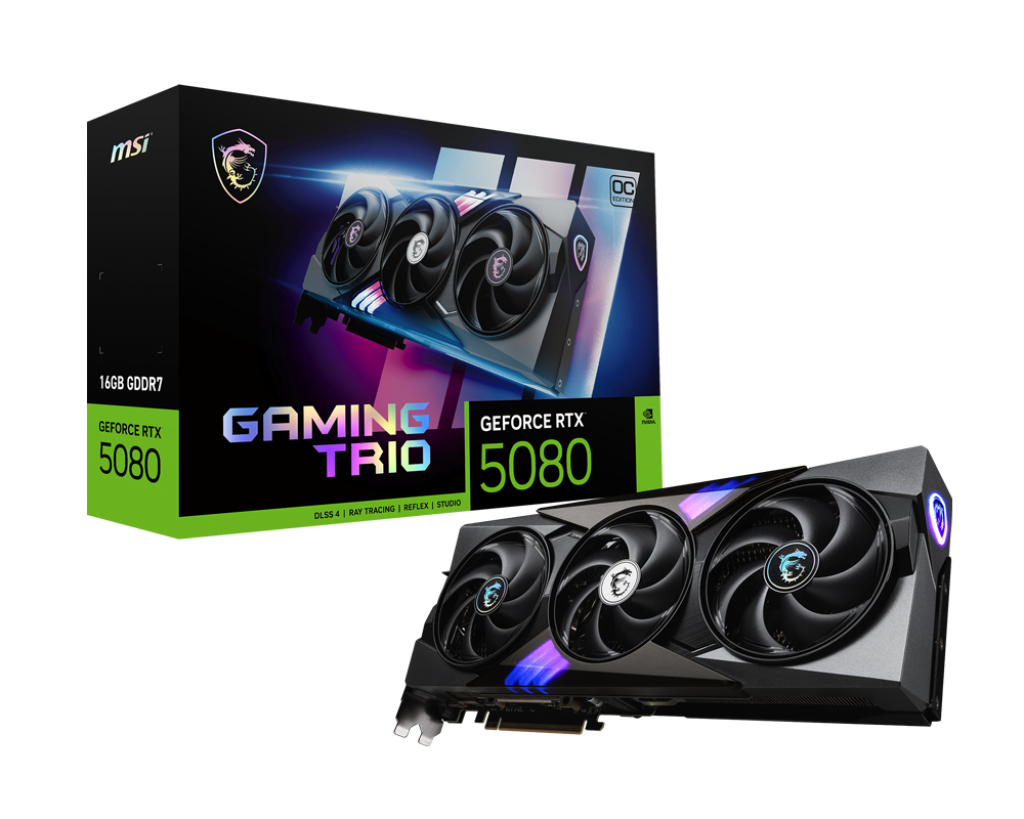Msi Rtx5080 16gb Gddr7 256bit 3xdp/Hdmi (GeForce Rtx 5080 16g Gaming Trio Oc)