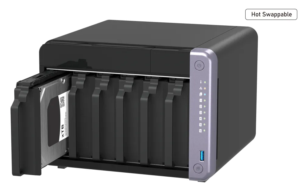 Qnap TS-632X-4G 6 Slot 2x2.5GBE 2x10GBE SFP Port USB3.2 NAS Depolama Ünitesi