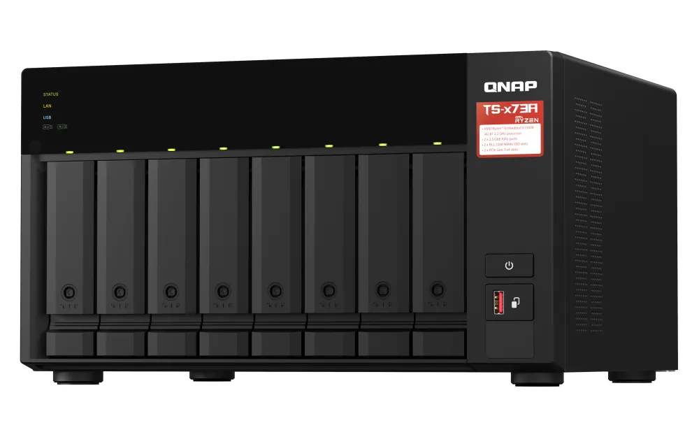 QNAP Ts-873A-8G 8GB 8 Slot 2x2.5GBE Port USB3.2 NAS Depolama Ünitesi