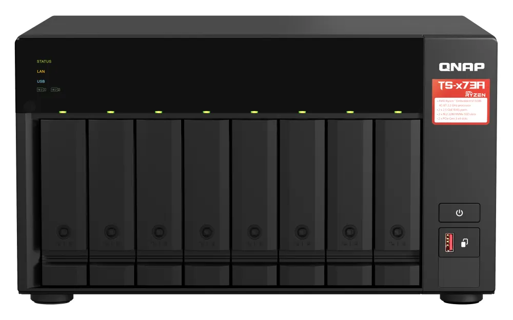 QNAP Ts-873A-8G 8GB 8 Slot 2x2.5GBE Port USB3.2 NAS Depolama Ünitesi