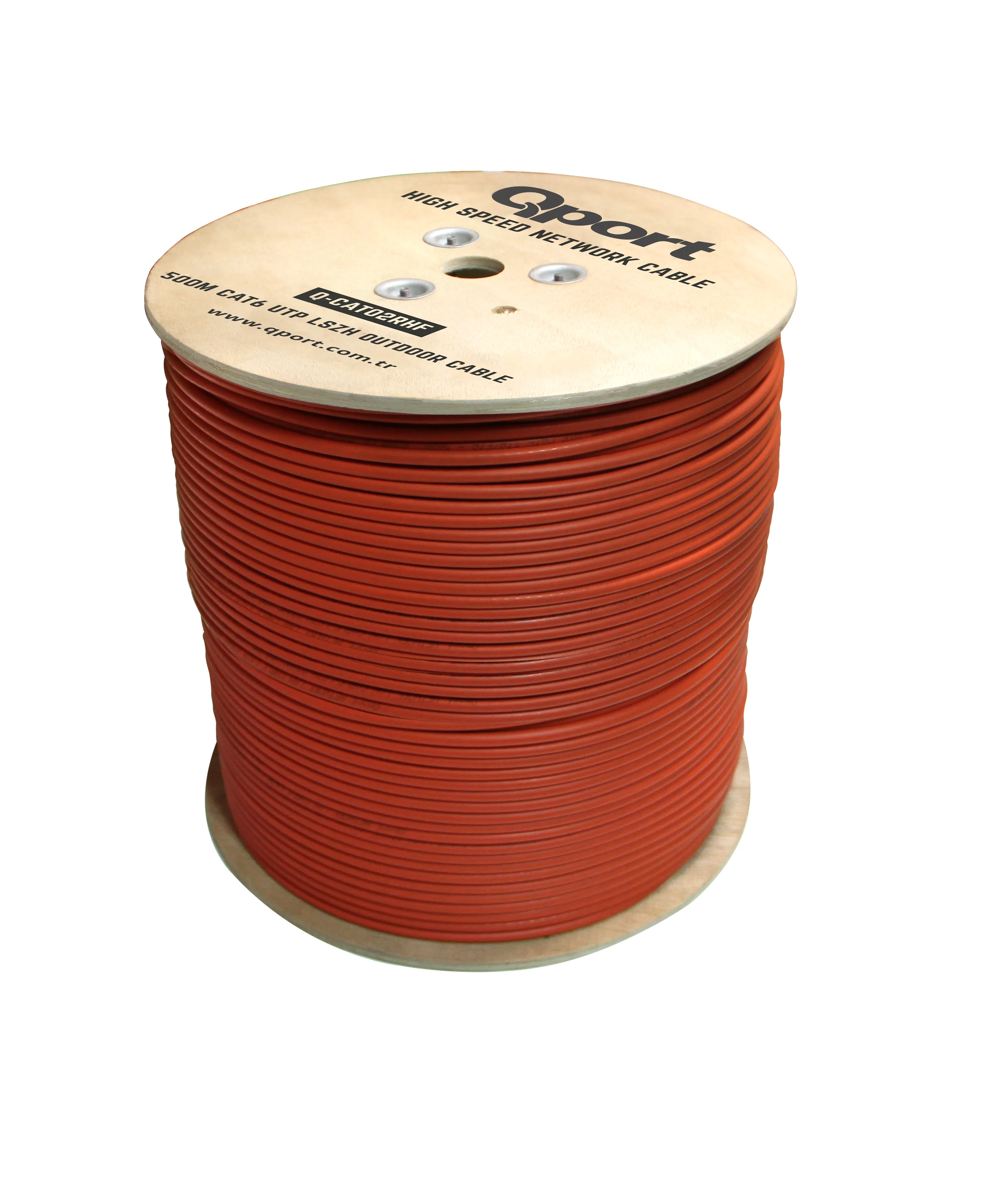 Qport 500M Cat6 Outdoor LSZH Turuncu 23AWG 0.58mm Halogen Free Kablo(Q-CATO2RHF)