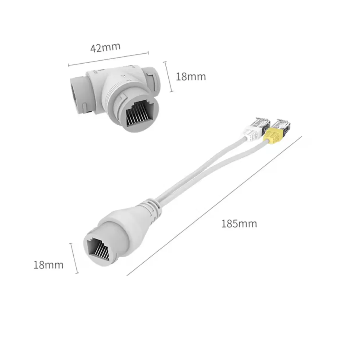Qport Q-Splpoe1 PoE Splitter 2in1 AG Konnektoru + 3 Yollu RJ45 Konnektoru