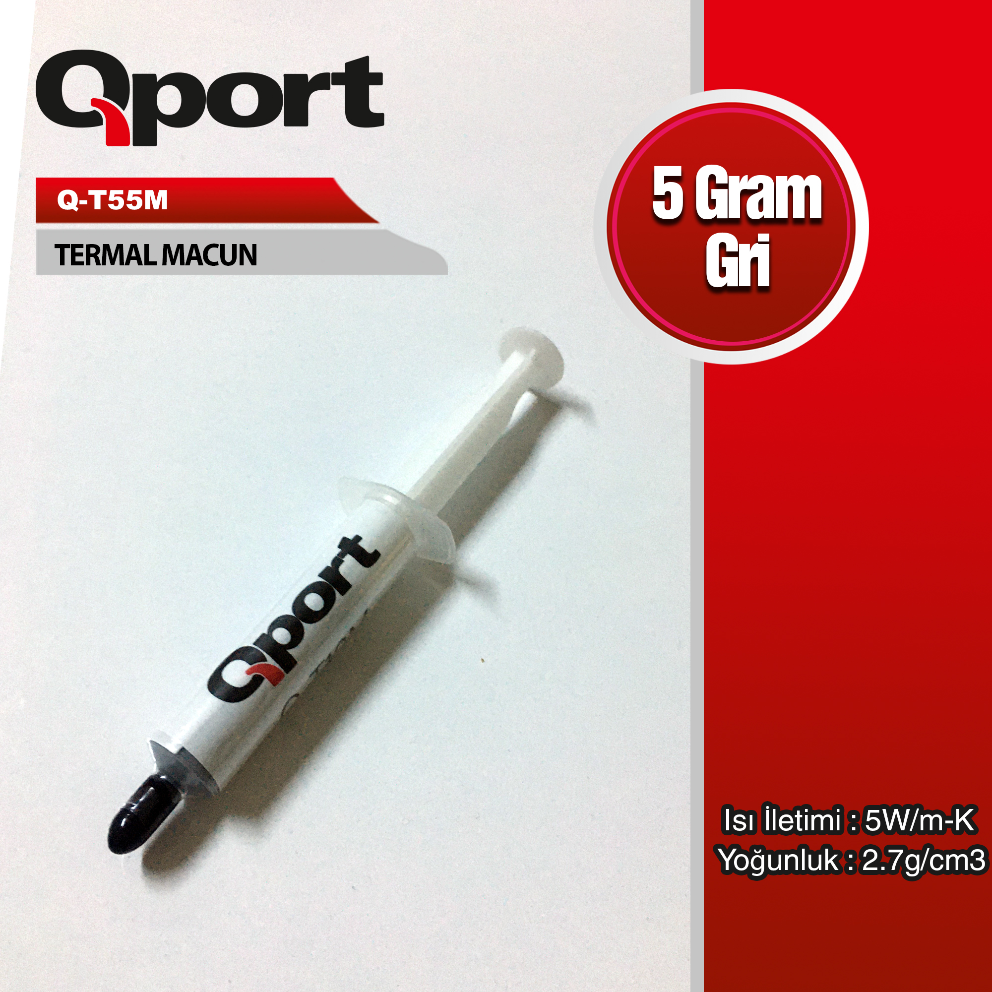 Qport (Q-T55M) 5gram 5W/m-K 2.7/cm3 Termal Macun