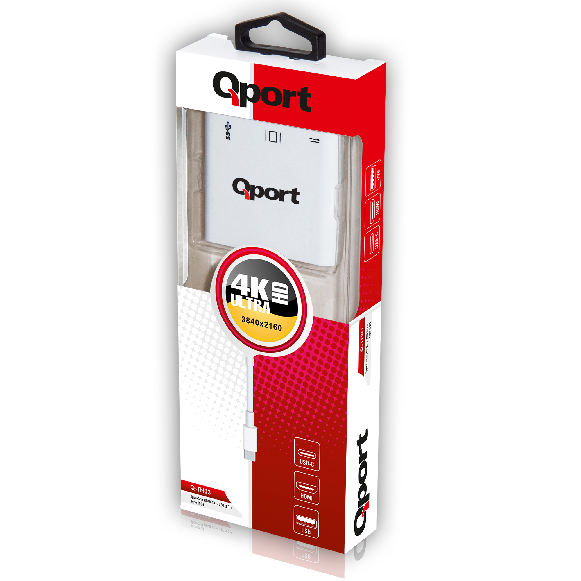 Qport (Q-TH03) Type-C to HDMI/USB3.0/Type-C(F) Cevirici