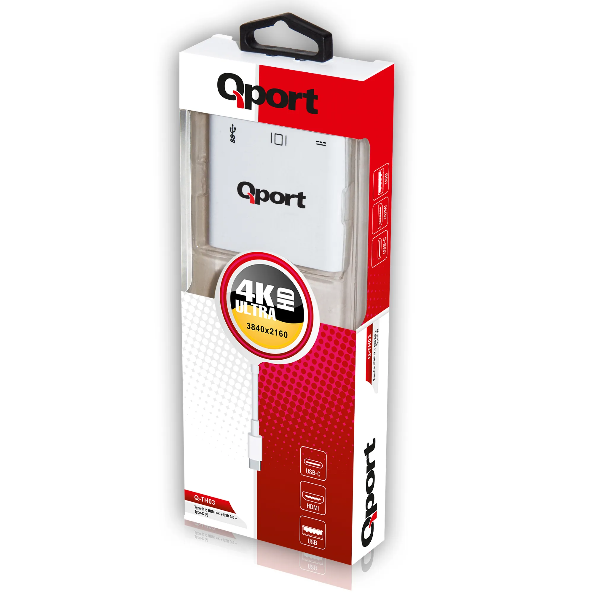 Qport (Q-TH03) Type-C to HDMI/USB3.0/Type-C(F) Cevirici