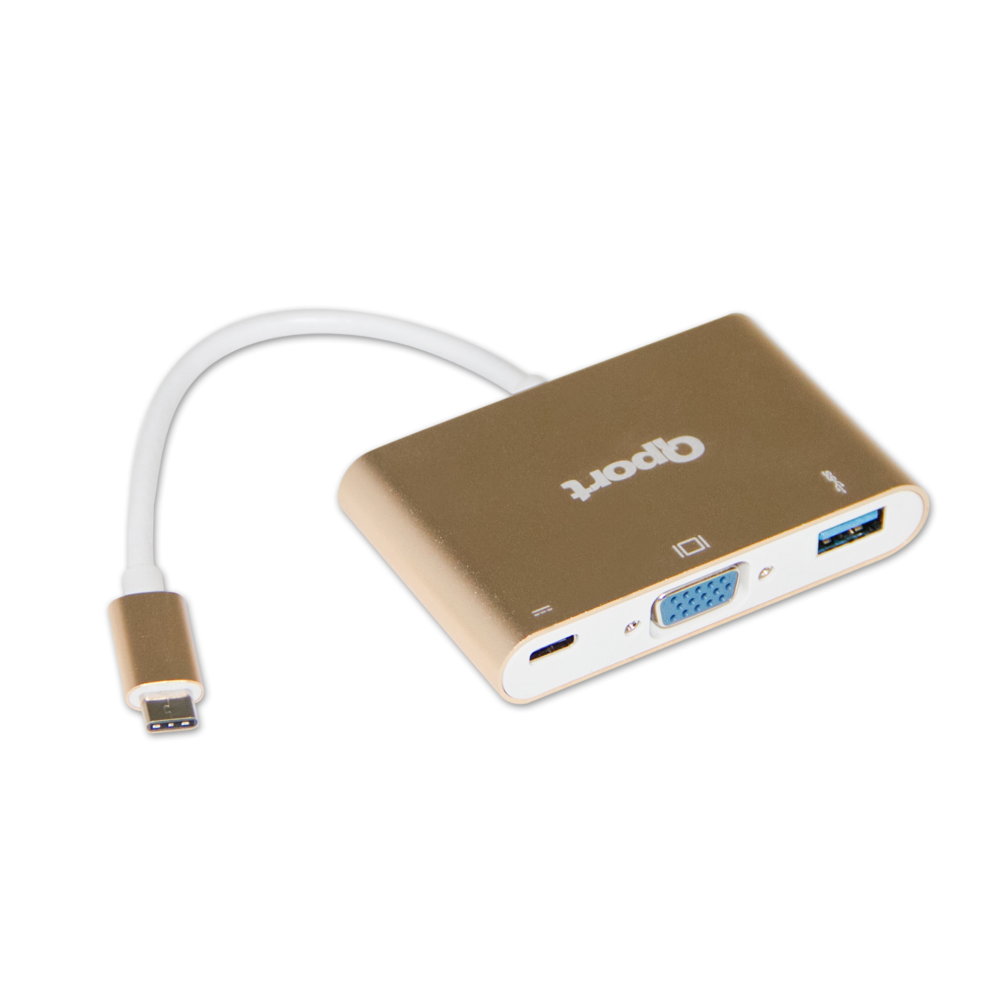 Qport (Q-TV03) Type-C to VGA/USB3.0/Type-C(F) Çevirici