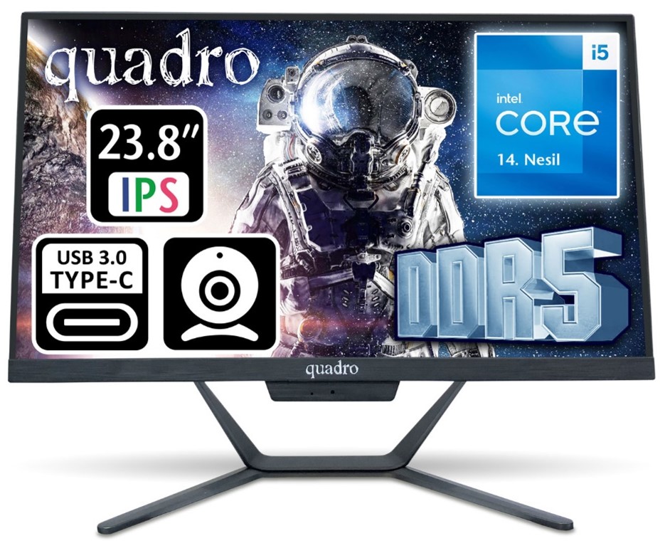 Quadro AIO Stark H424D5-145165 i5-14400 16GB 512GB SSD 23.8" DOS