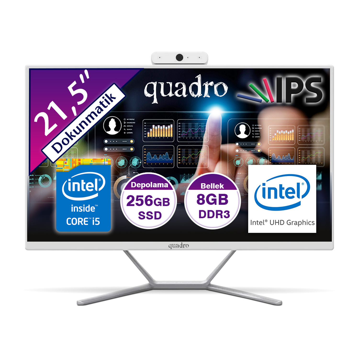 Quadro AIO Stark Touch H8122-T45825 i5-4590s 8GB 256GB SSD 21.5" DOS