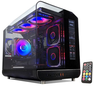 Quadro Eagle Qx100-B 9x12cm RGB Fan Usb3.2 Pencereli Mid-Tower Siyah Kasa