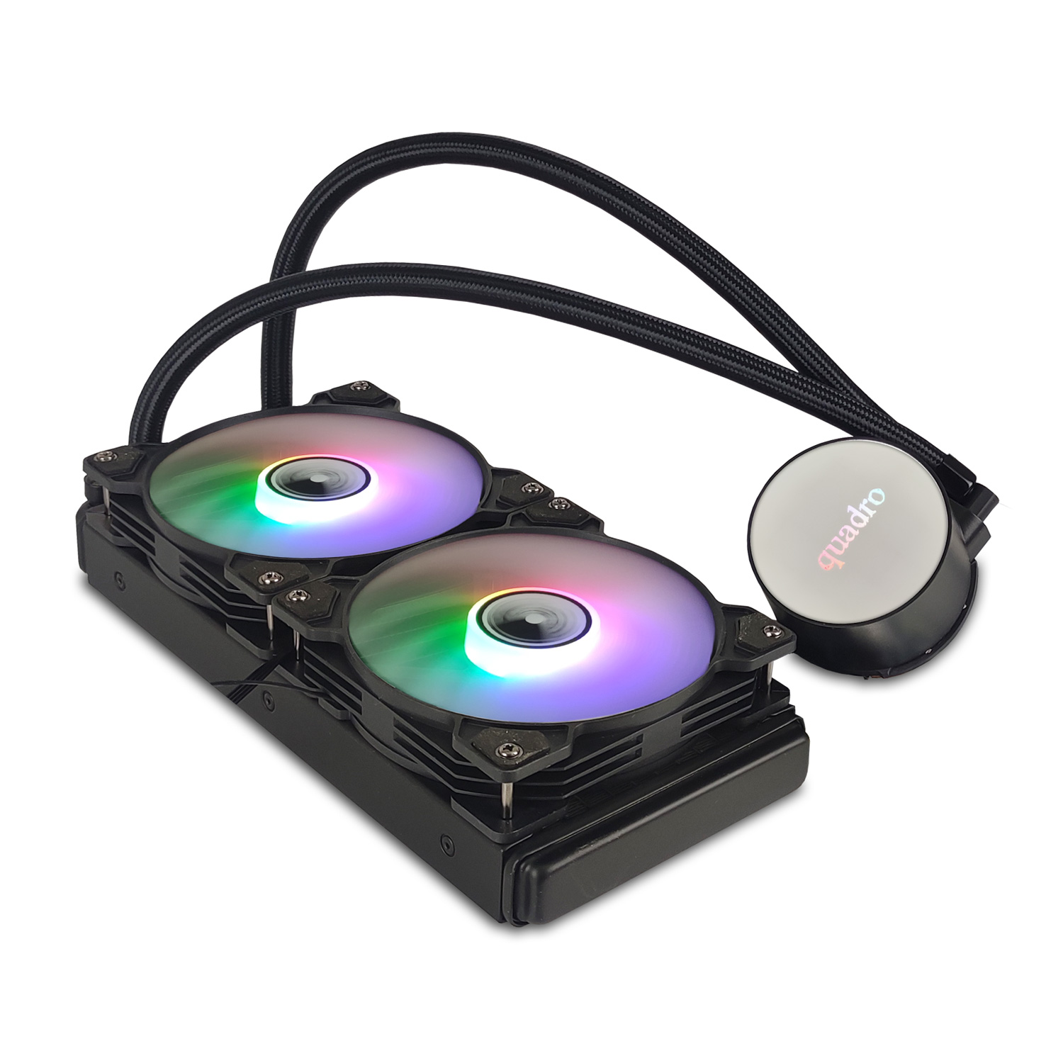 Quadro QWCR-240B 240mm 2x12cm ARGB Fan Intel Uyumlu Sıvı Soğutucu Siyah