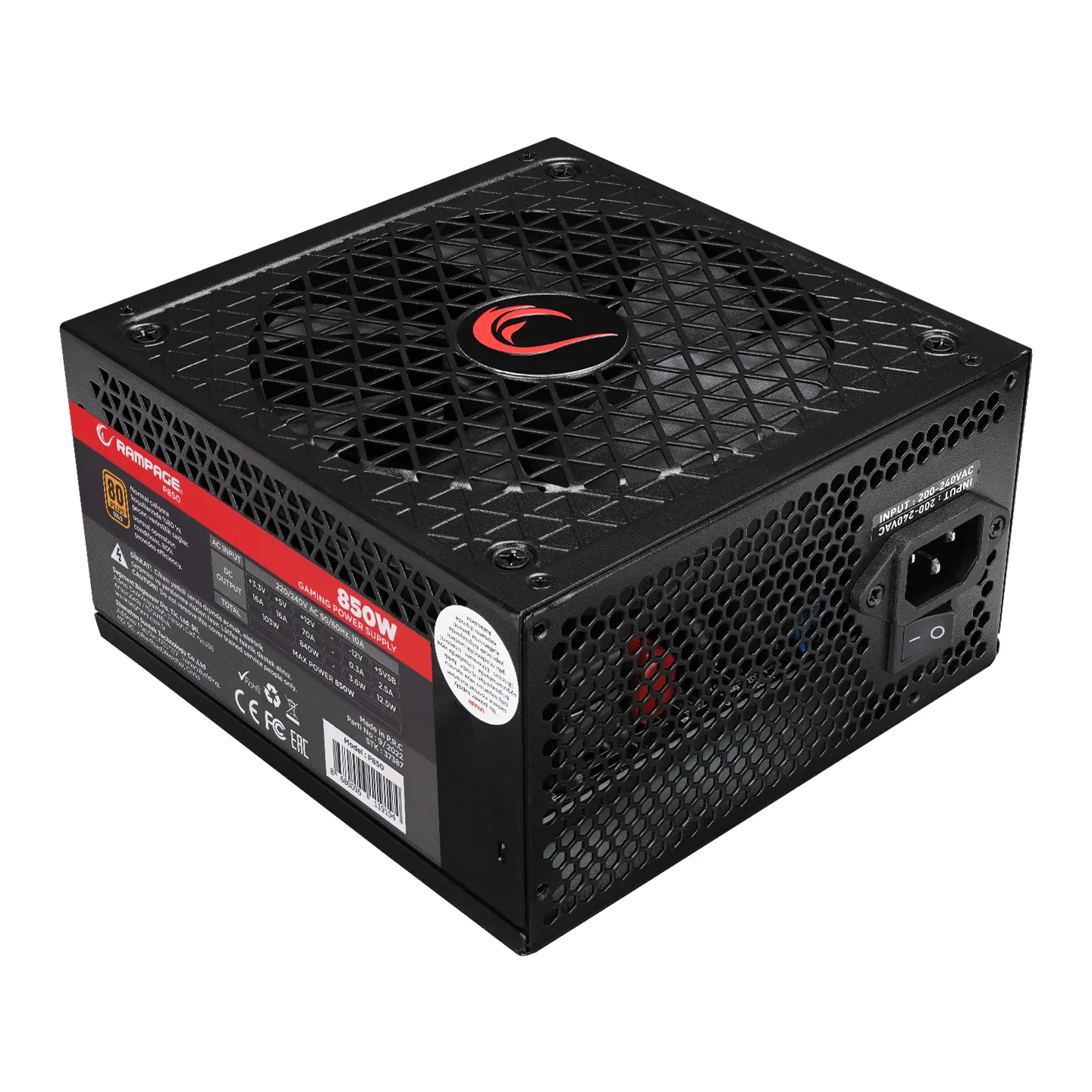 Rampage P850 850W 80+ Gold 14cm Fan Gaming Kuc Kaynağı