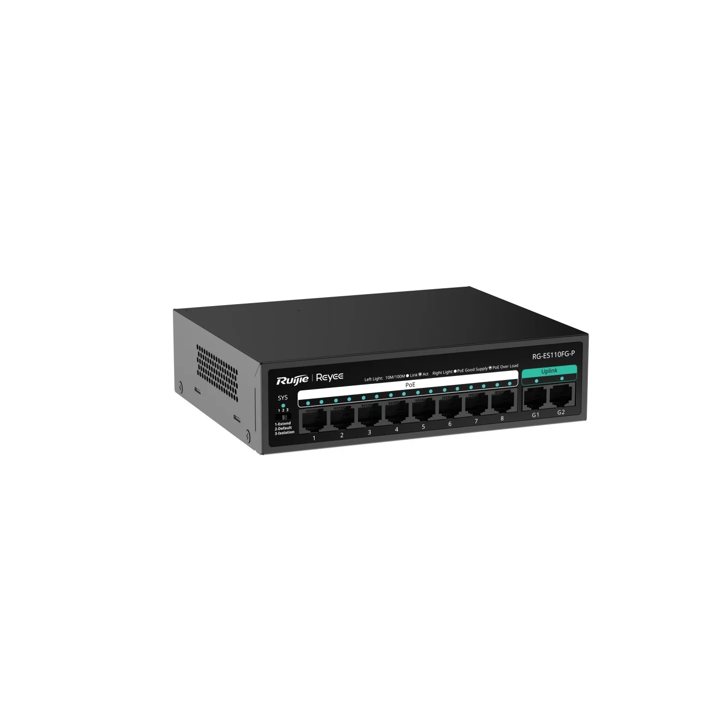 Ruijie Reyee RG-ES110FG-P 8 Port FE PoE 110W 2 Port Gigabit Yönetilemez Switch