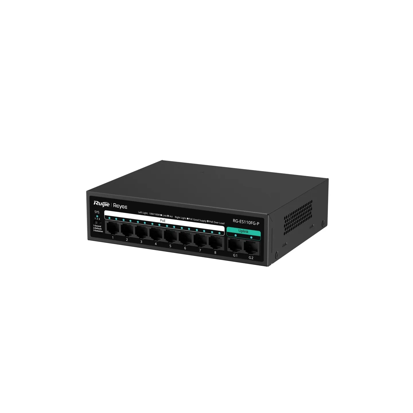 Ruijie Reyee RG-ES110FG-P 8 Port FE PoE 110W 2 Port Gigabit Yönetilemez Switch