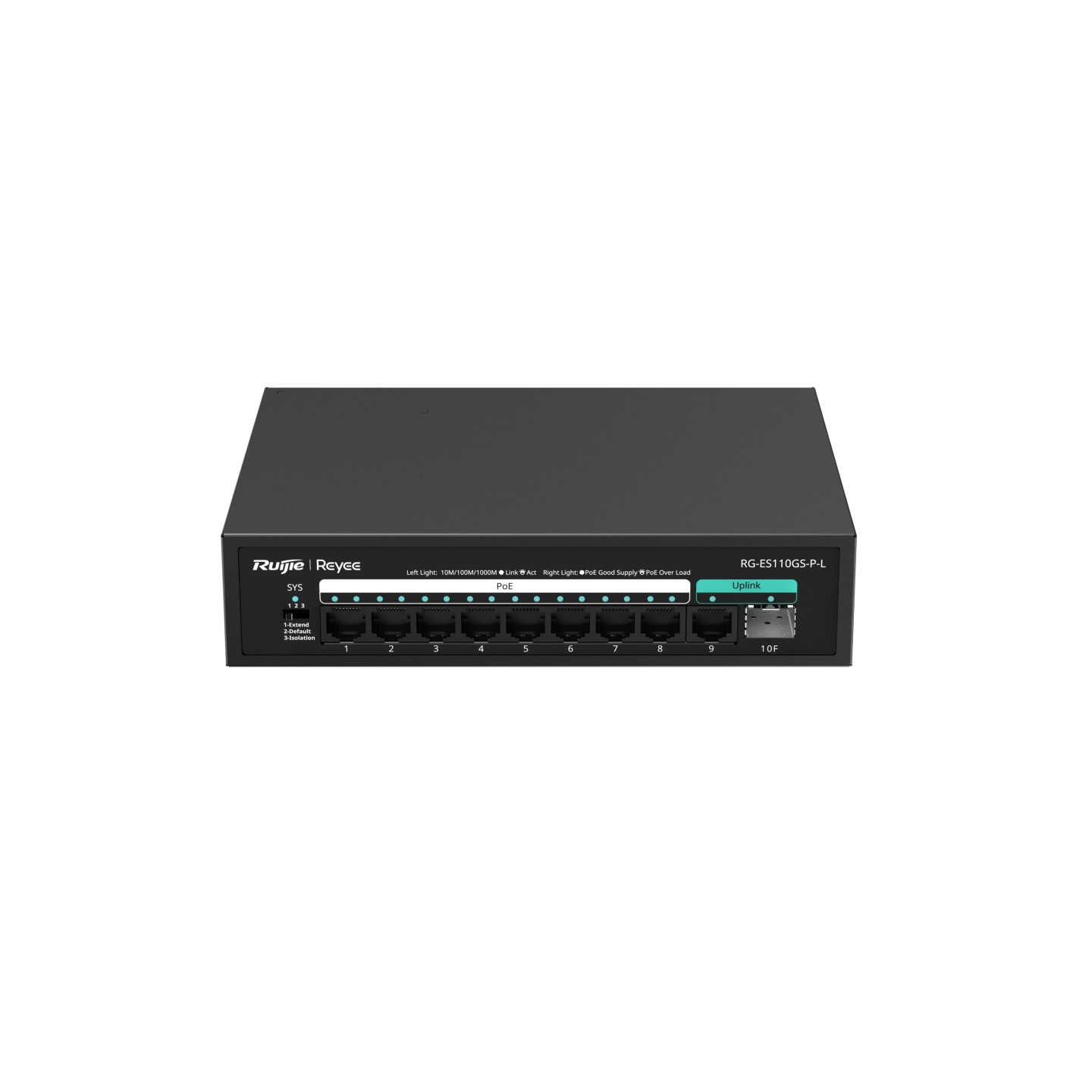 Ruijie Reyee RG-ES110GS-P-L 9 Port Gigabit 8xPoE 120W +1SFP Yönetilemez Switch