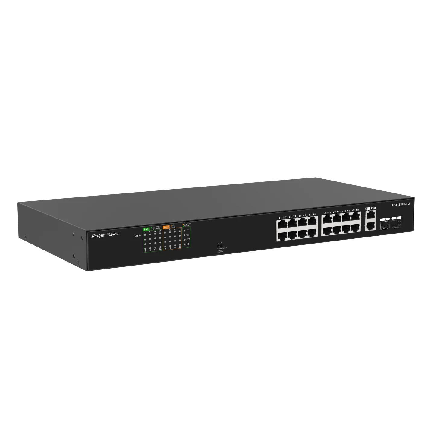 Ruijie Reyee RG-ES118FGS-LP 16 Port FE PoE 120W +2GE +2COMBO Yönetilemez Switch