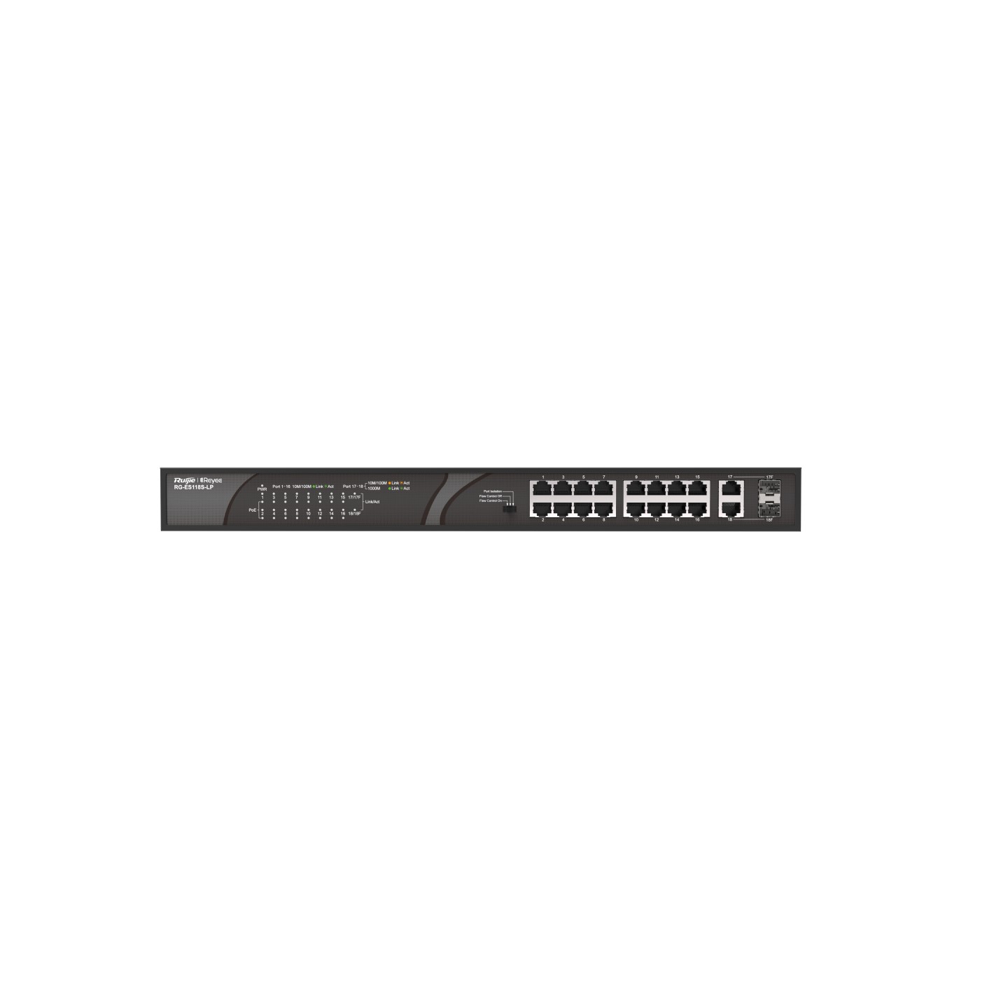Ruijie Reyee RG-ES118S-LP 16 Port 10/100 2xCombo 16xPoE 120W Yönetilemez Switch
