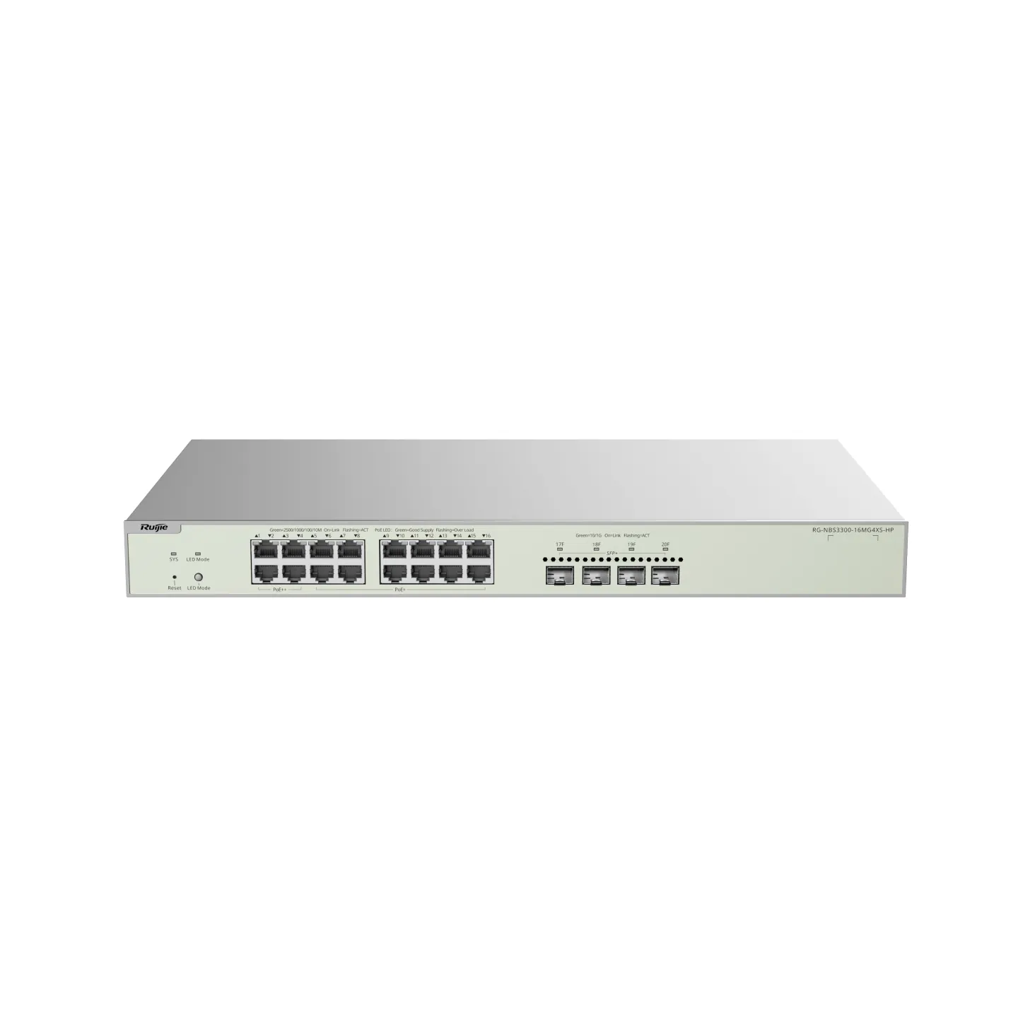 Ruijie Reyee RG-NBS3300-16MG4XS-HP 16x Multi-Gigabit +4xSFP+ Yönetilebilir Switch