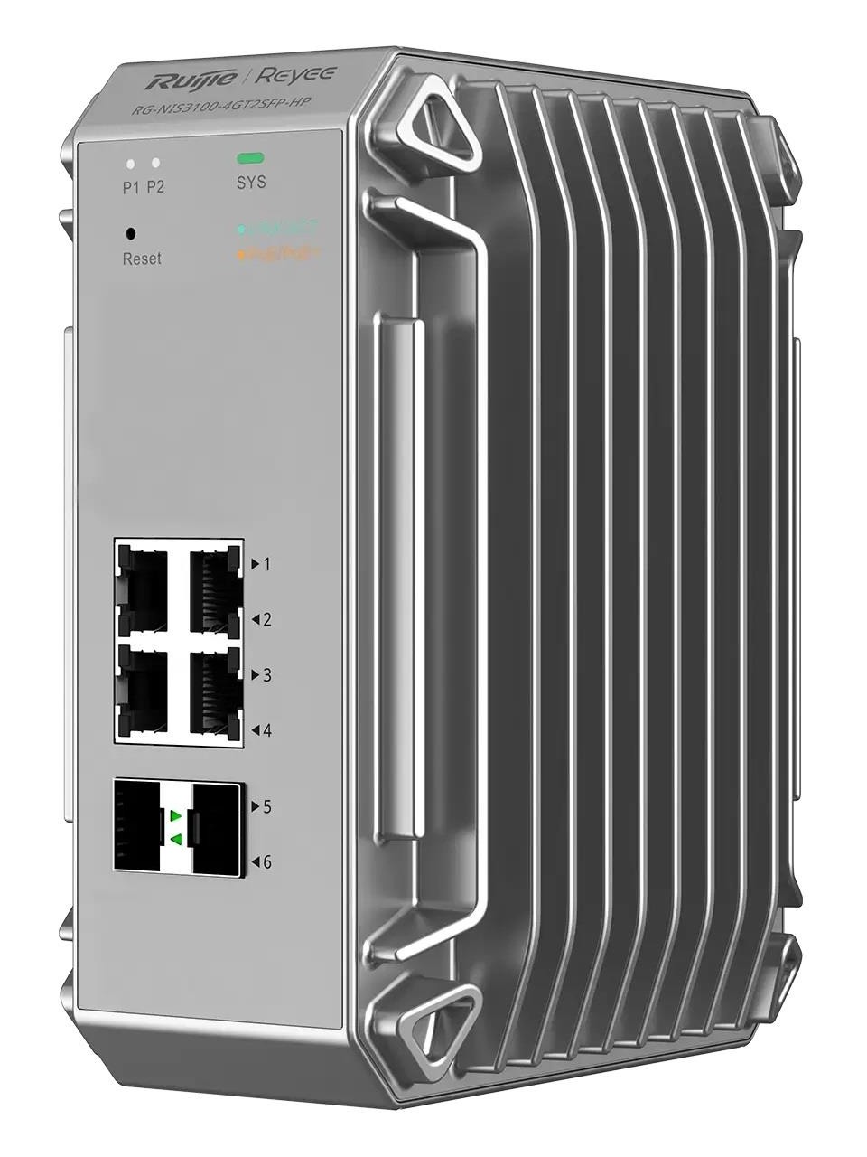 Ruijie RG-NIS3100-4GT2SFP-HP 4 Port 10/100/1000 PoE +2SFP 120W Endüstriyel Switch