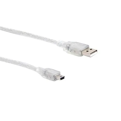 S-Link SL-UK55 USB 2.0 5m Şeffaf USB AM/Mini 5Pin Kablo