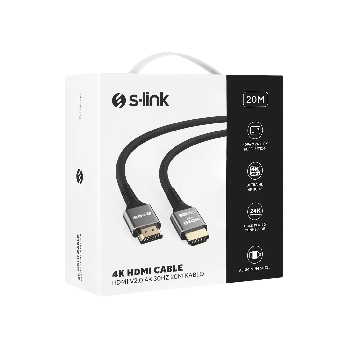 S-Link Slx-Hd4K20 19+1 Hdmi to Hdmi 20Mt Metal V2.0 4K 4096x2160 30Hz Kablo