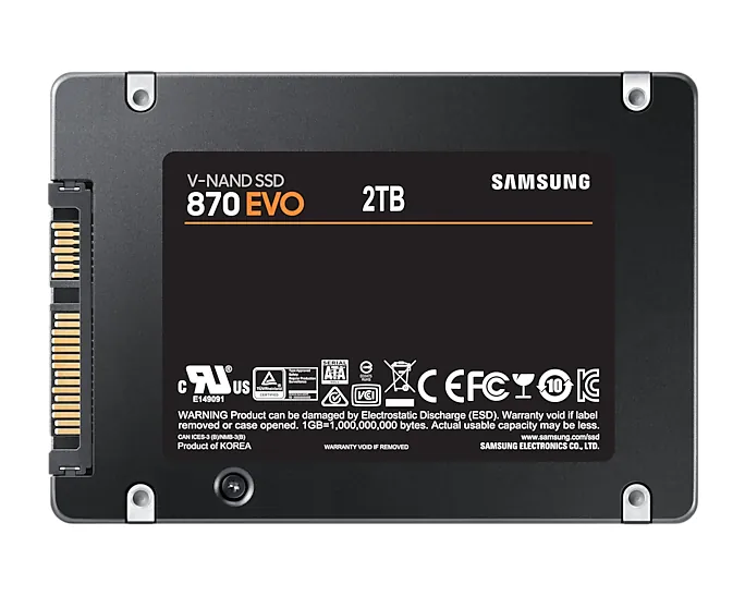 Samsung 870 EVO 2 TB 2.5" SATA3 SSD 560/530 (MZ-77E2T0BW)