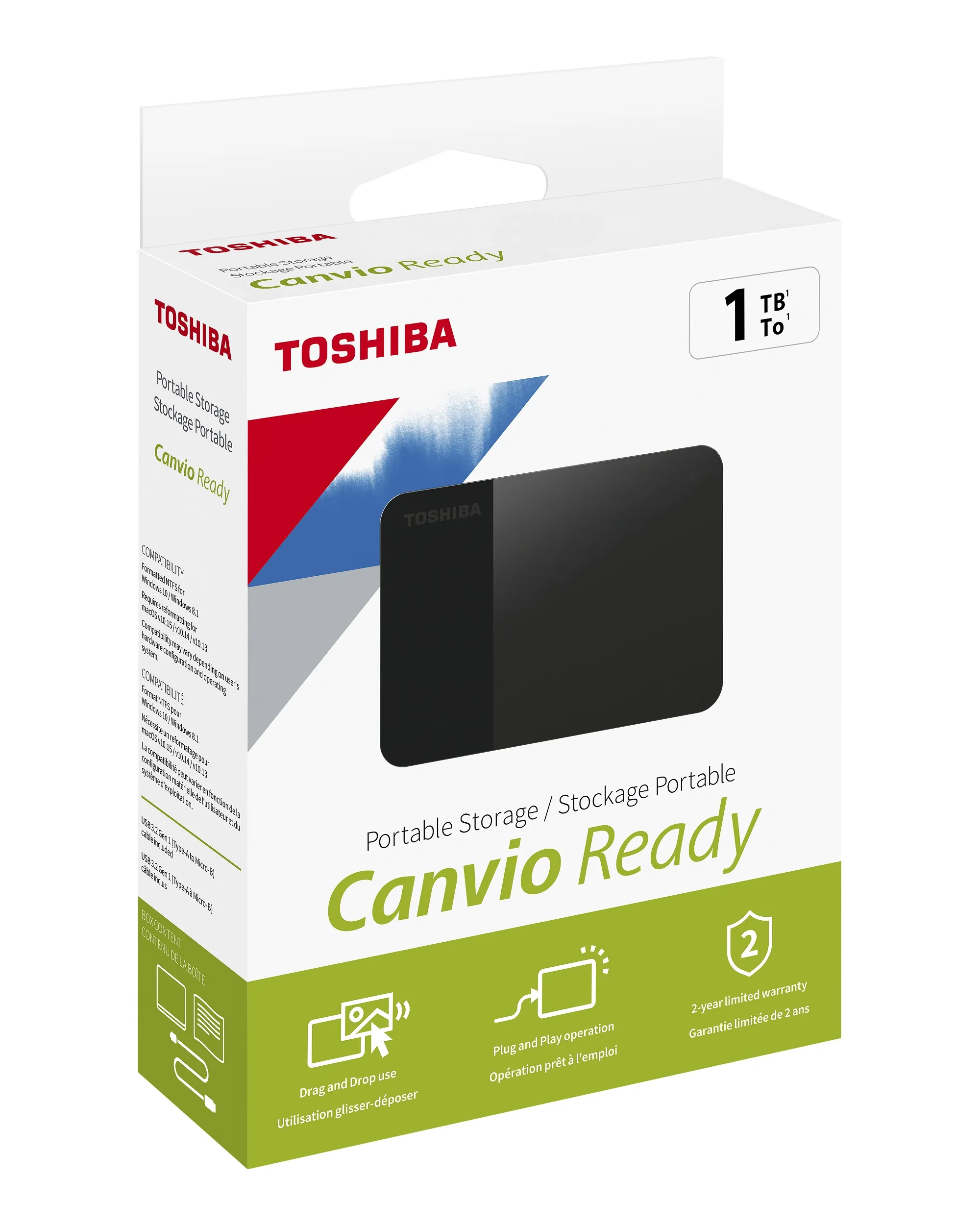 Toshiba Canvio Ready 1 TB 2.5" USB 3.2 Siyah (HDTP310EK3AA)