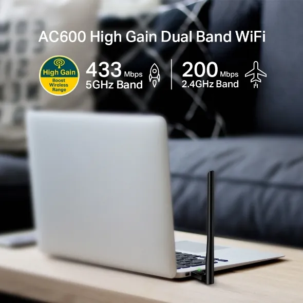 Tp-Link Archer T2u Plus Ac600 Dual Band Usb Adaptör