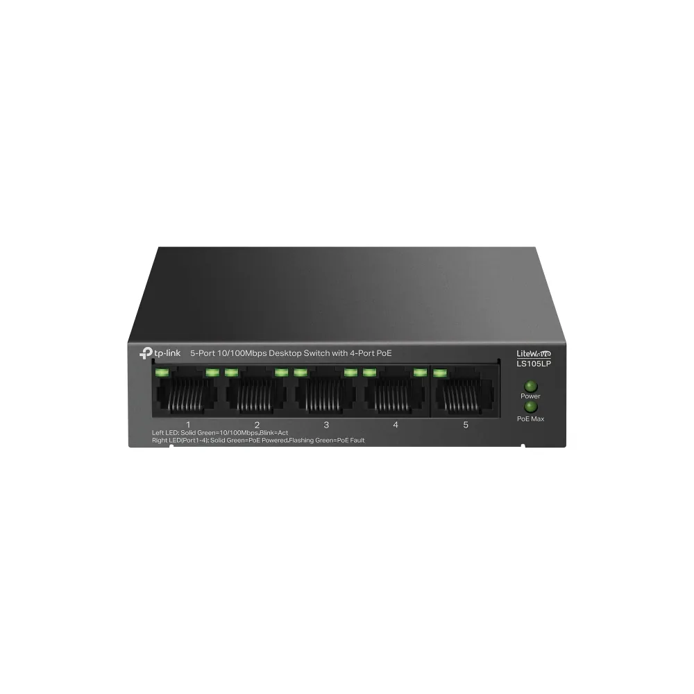 Tp-Link LS105LP 5 Port 10/100 4xPoE 41W Yönetilemez Switch