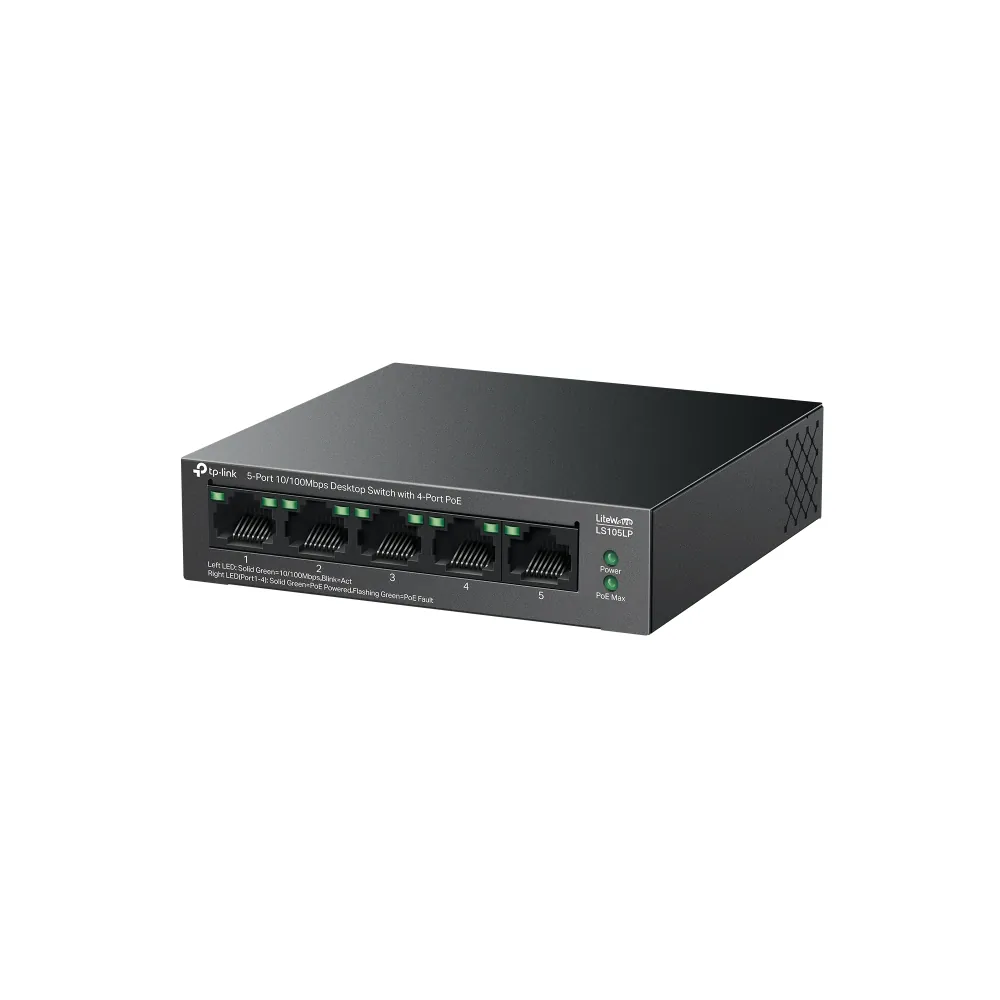 Tp-Link LS105LP 5 Port 10/100 4xPoE 41W Yönetilemez Switch