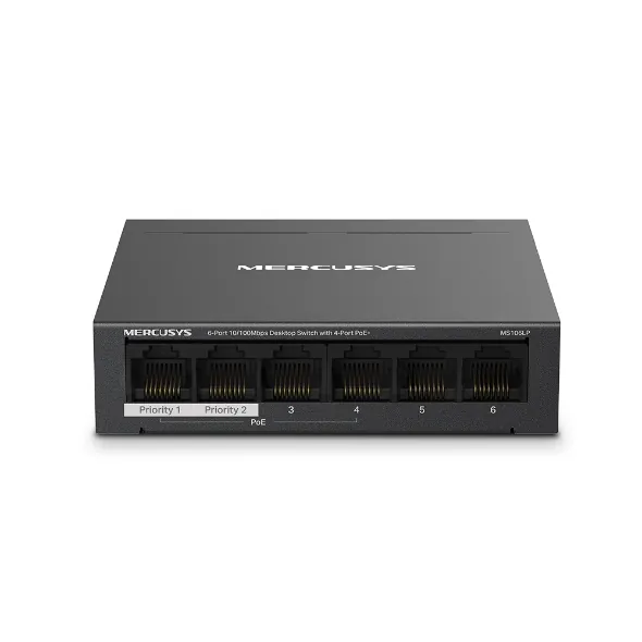 Tp-Link Mercusys MS106LP 6 Port 10/100 4 Port 40W PoE Yönetilemez Switch