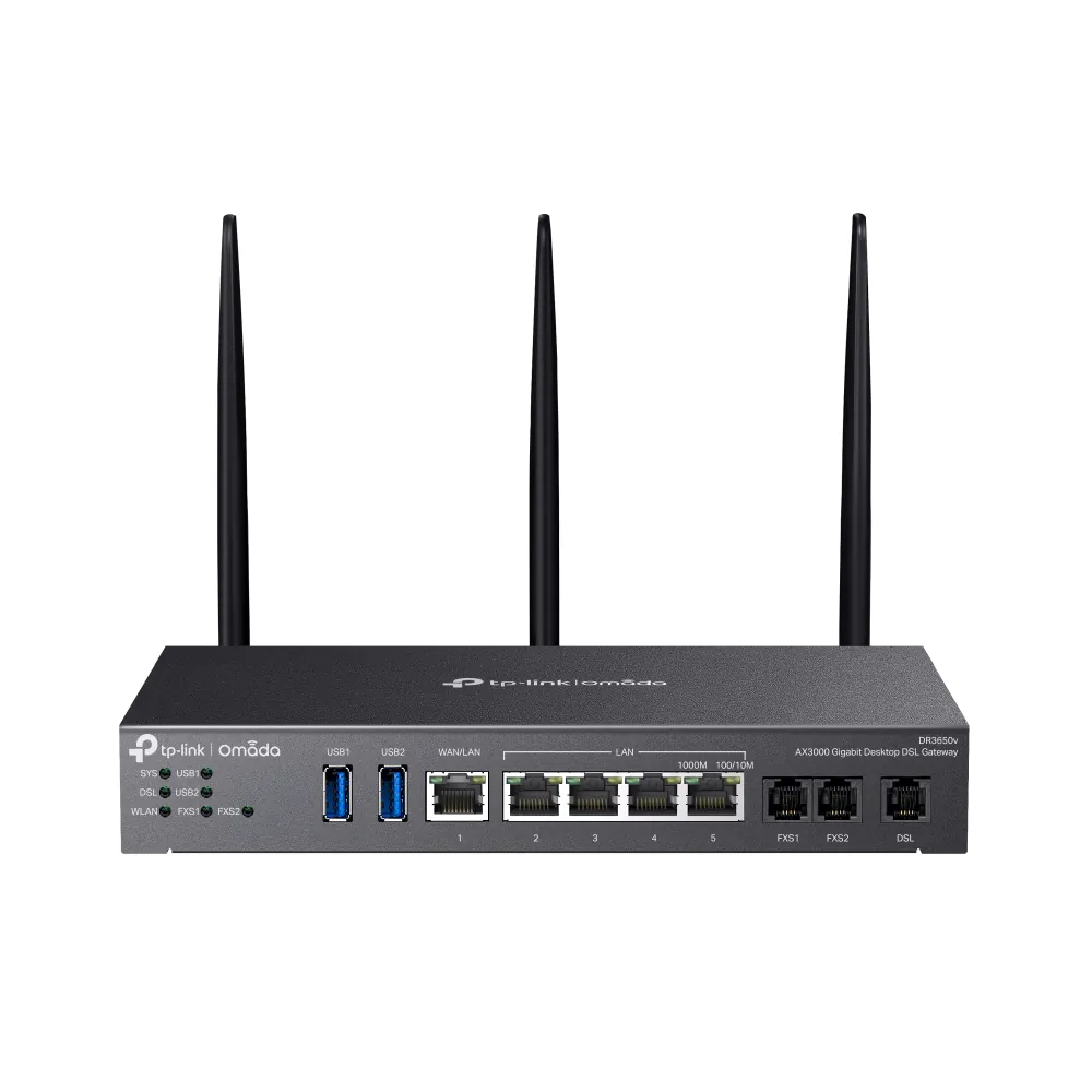Tp-Link Omada Dr3650v 3xRj11 5xRj-45 Gigabit Ax3000 5ghz Wifi6 Dsl Router