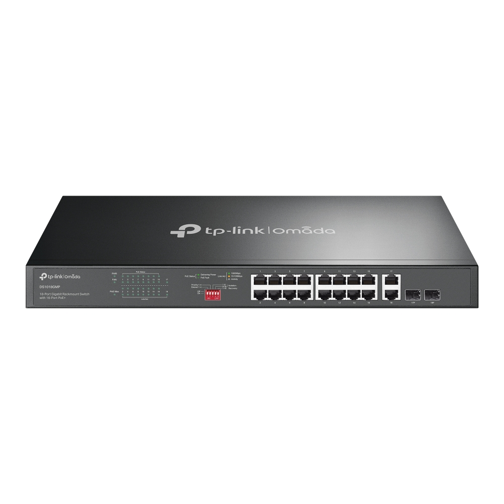 Tp-Link Omada DS1018GMP 16 Port 10/100/1000 PoE 250W +2SFP Yönetilemez Switch