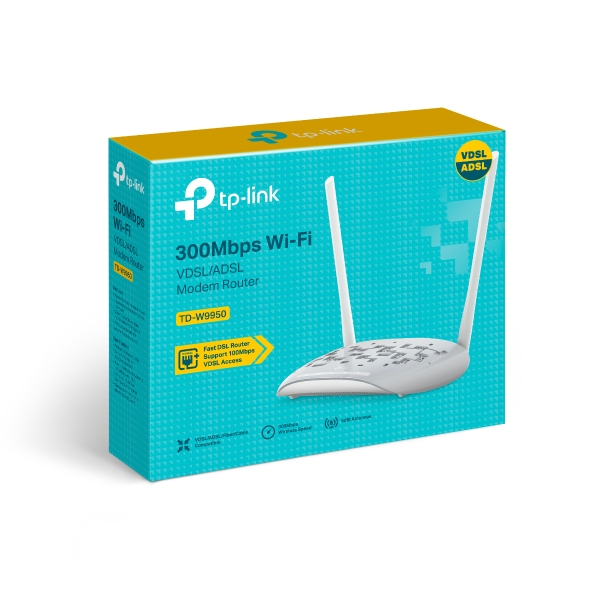 Tp-Link Td-W9950 4 Port 10/100 300Mbps 2x5dbi Adsl/Vdsl Modem Router
