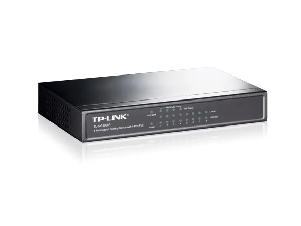 Tp-Link TL-SG1008P 8 Port 10/100/1000 64W 4xPoE Yönetilemez Switch