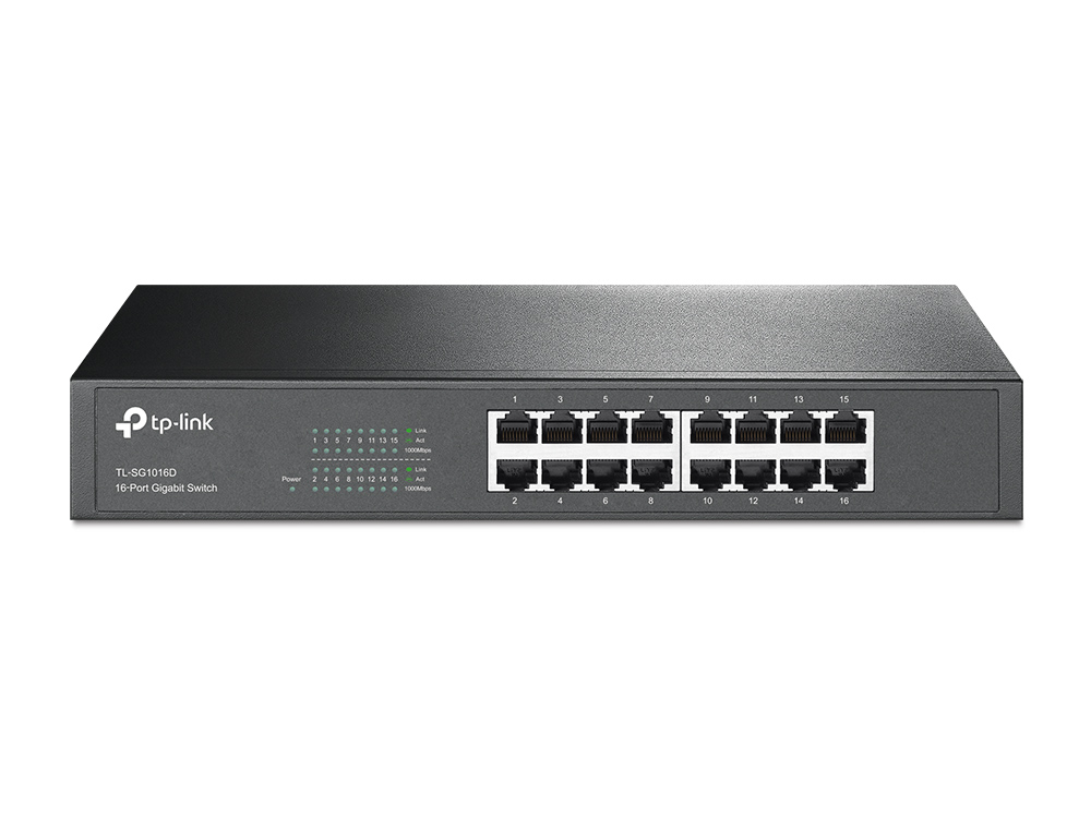 Tp-Link TL-SG1016D 16 Port 10/100/1000 Yönetilemez 1U Metal Kasa Switch