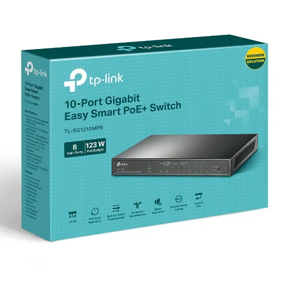 Tp-Link TL-SG1210MPE 9 Port 10/100/1000 123W 8xPoE +1SFP Yönetilebilir Switch
