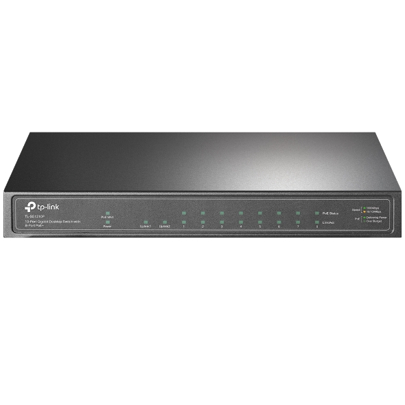 Tp-Link TL-SG1210P 9 Port 10/100/1000 63W 8xPoE +1SFP Yönetilemez Switch