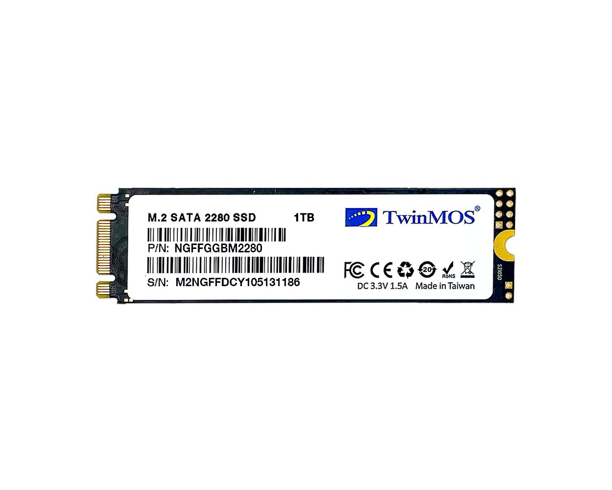 Twinmos 1 TB M.2 SATA SSD 580/550 (NGFFGGBM2280)